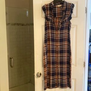 UO, Flannel plaid button down dress